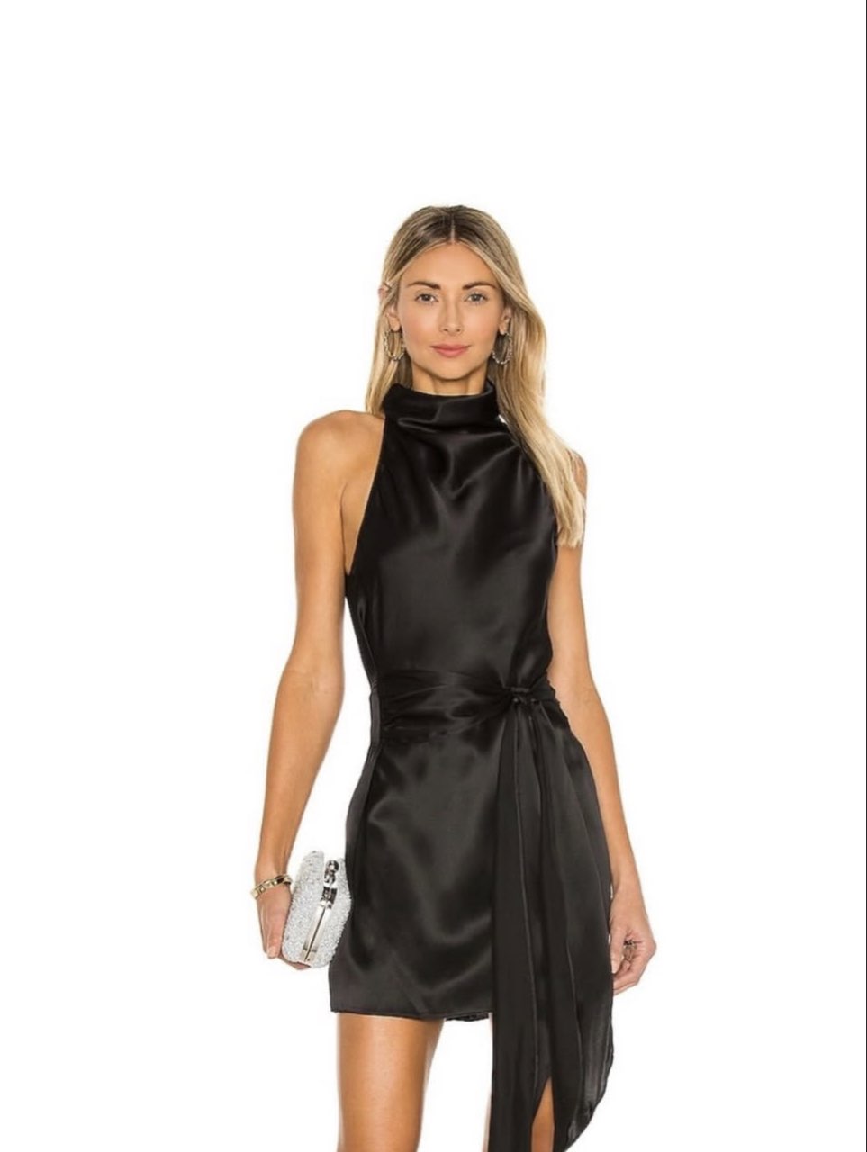 Black Satin Mini Dress