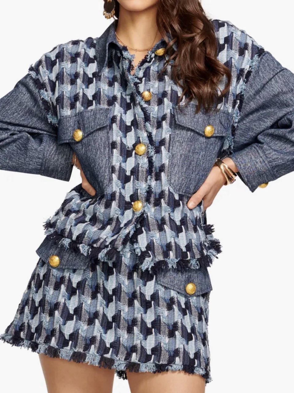 Ramy Brook Jean Set - Blossom Woven Denim Jacket & Cami Woven Denim Skirt Set