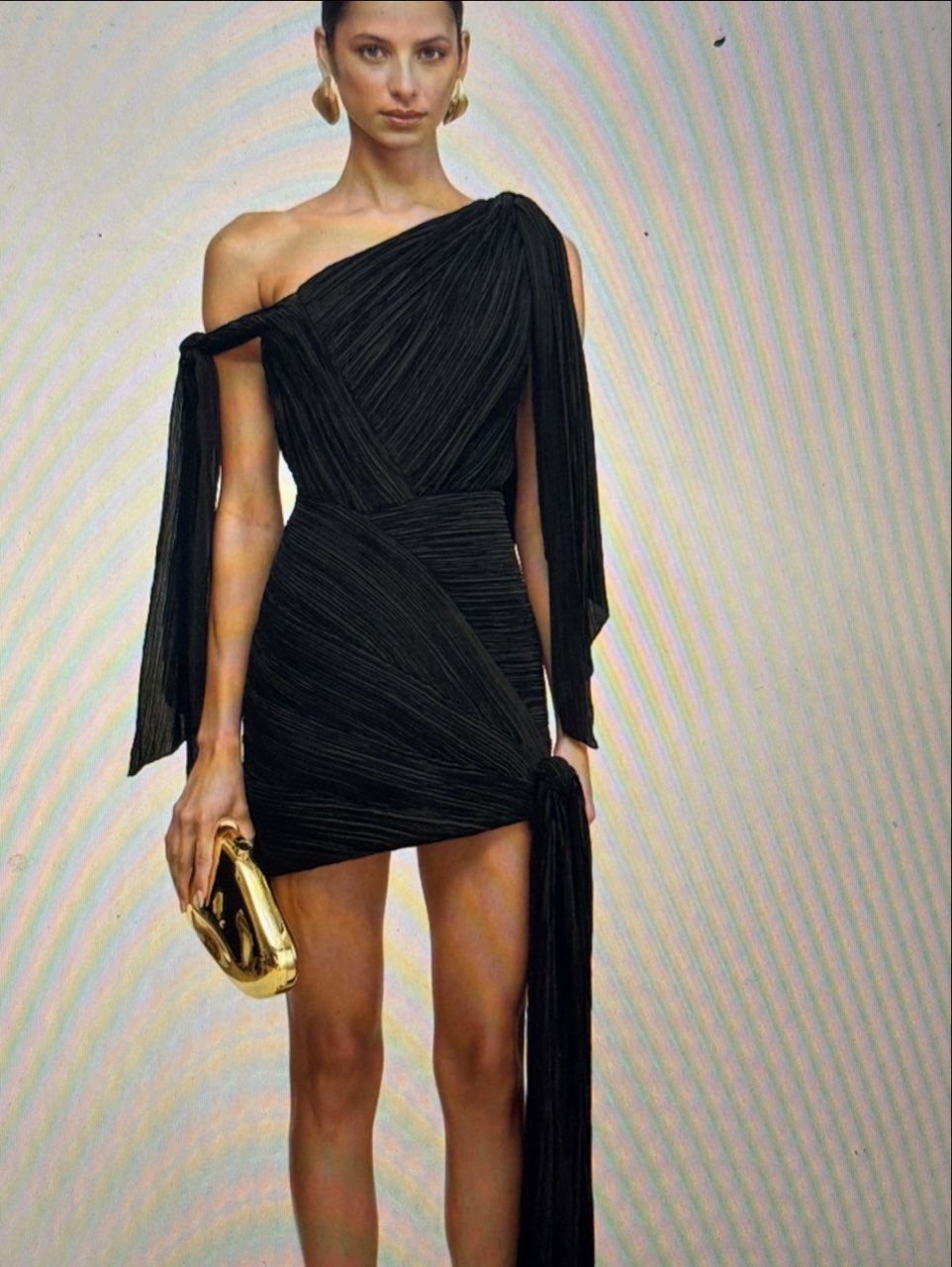 Black One-Shoulder Mini Dress