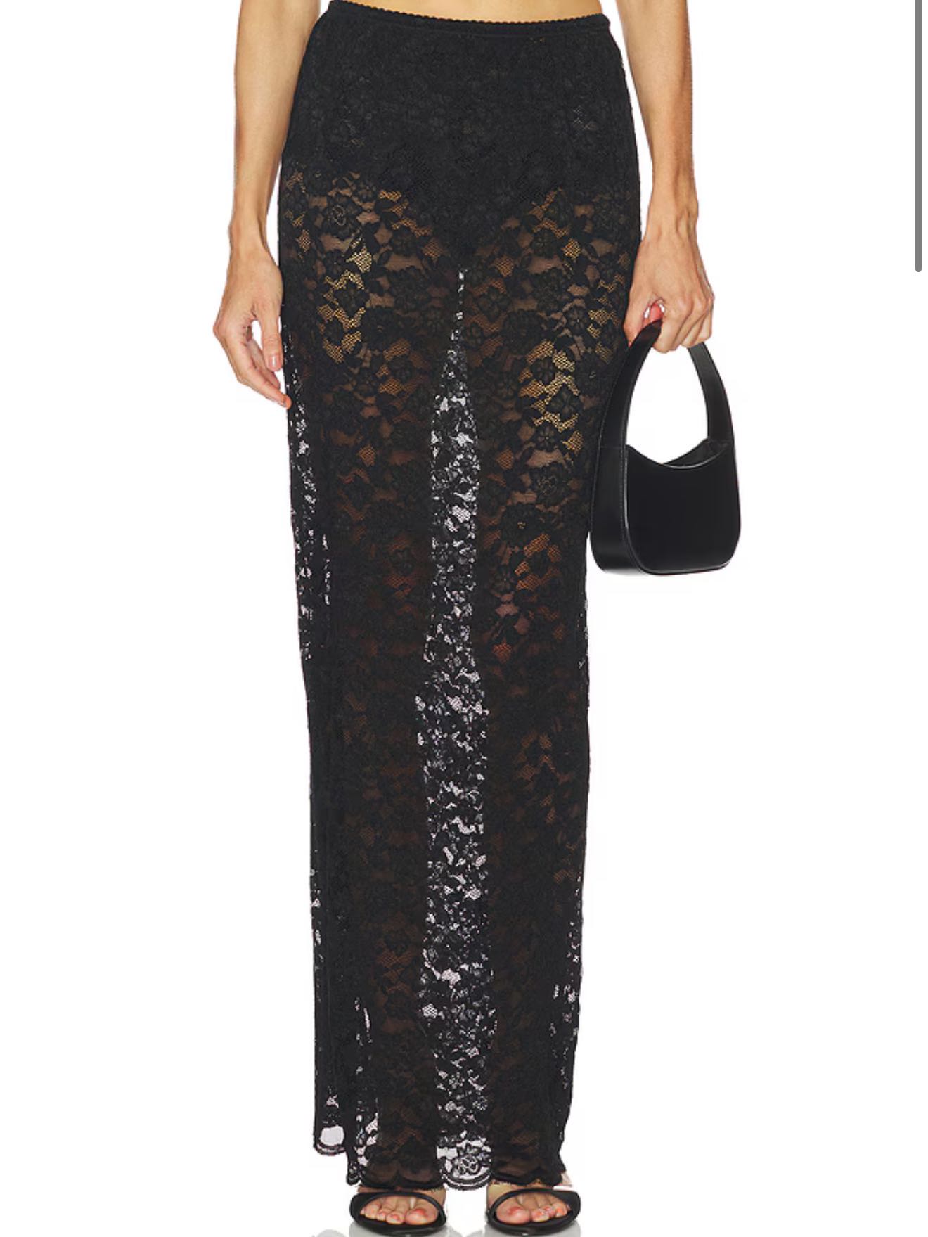 Black Lace Maxi Skirt