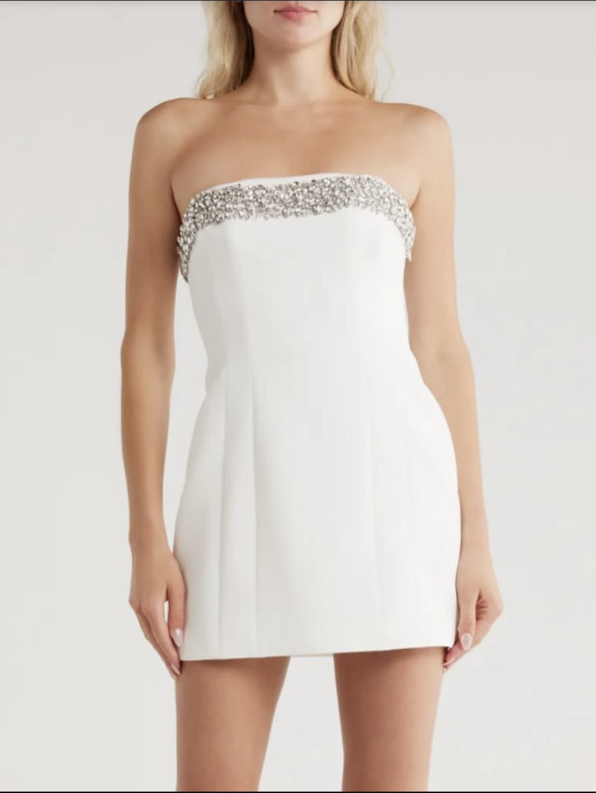 Embellished Strapless Mini Dress