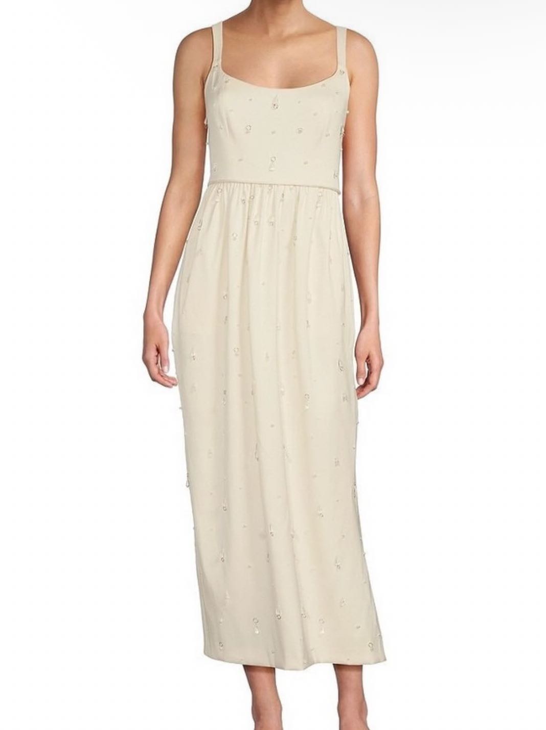 Glass Stretch Mikado Midi Dress