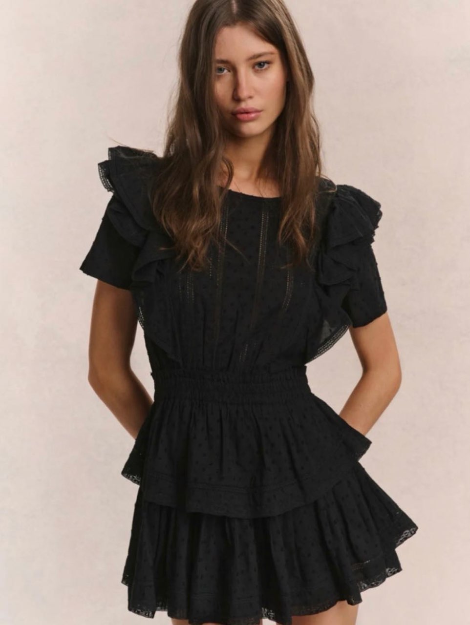 Black Ruffle Mini Dress