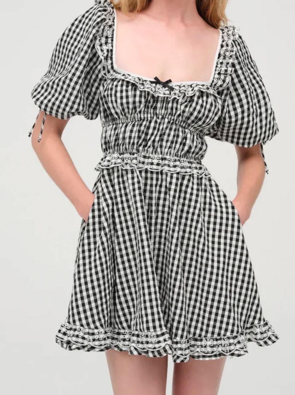 Black gingham dress