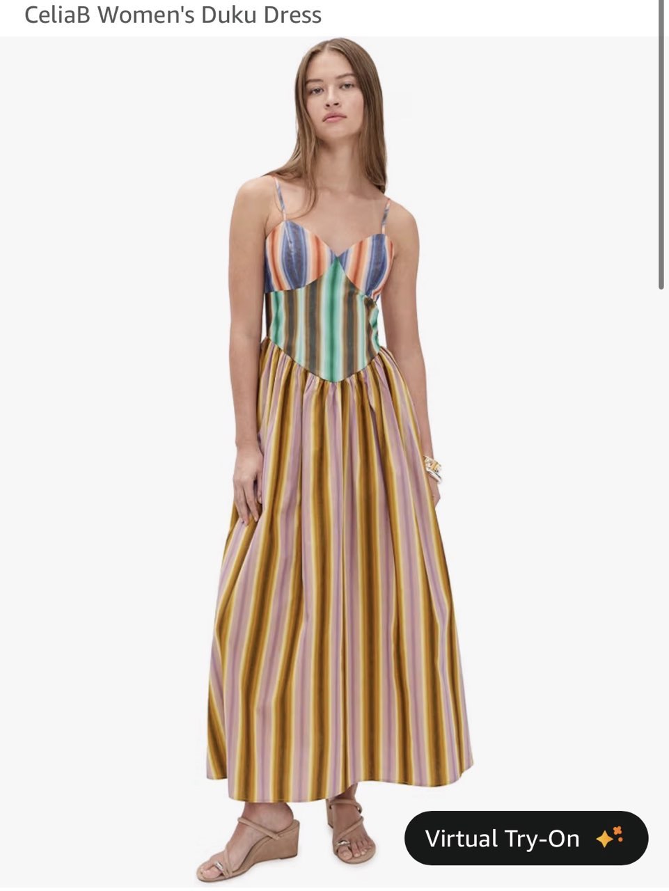CeliaB Duku Striped Midi Dress