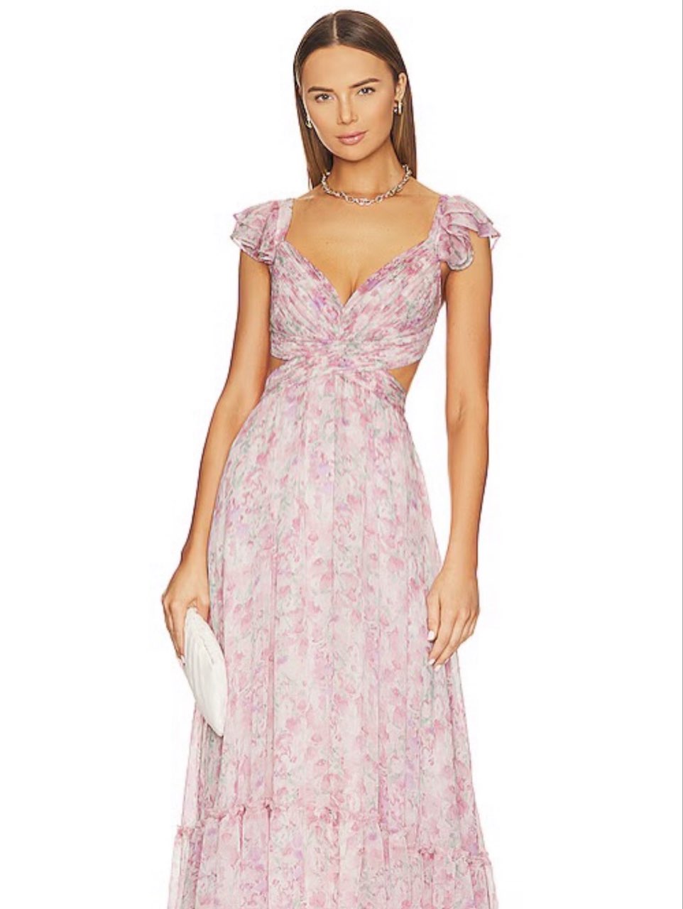 ASTR the label primrose dress in pink and blue multi