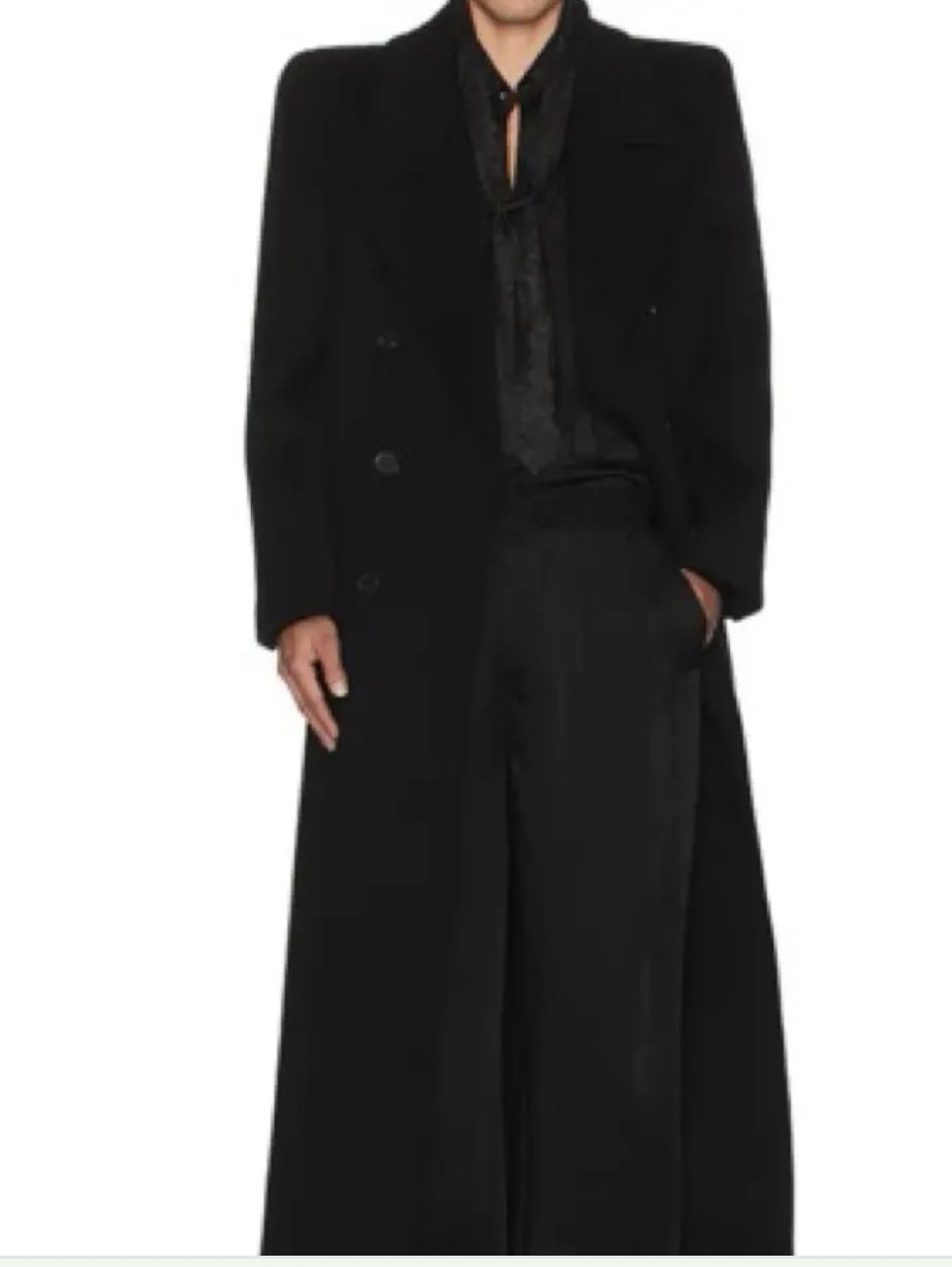 Black Double-Breasted Maxi Coat