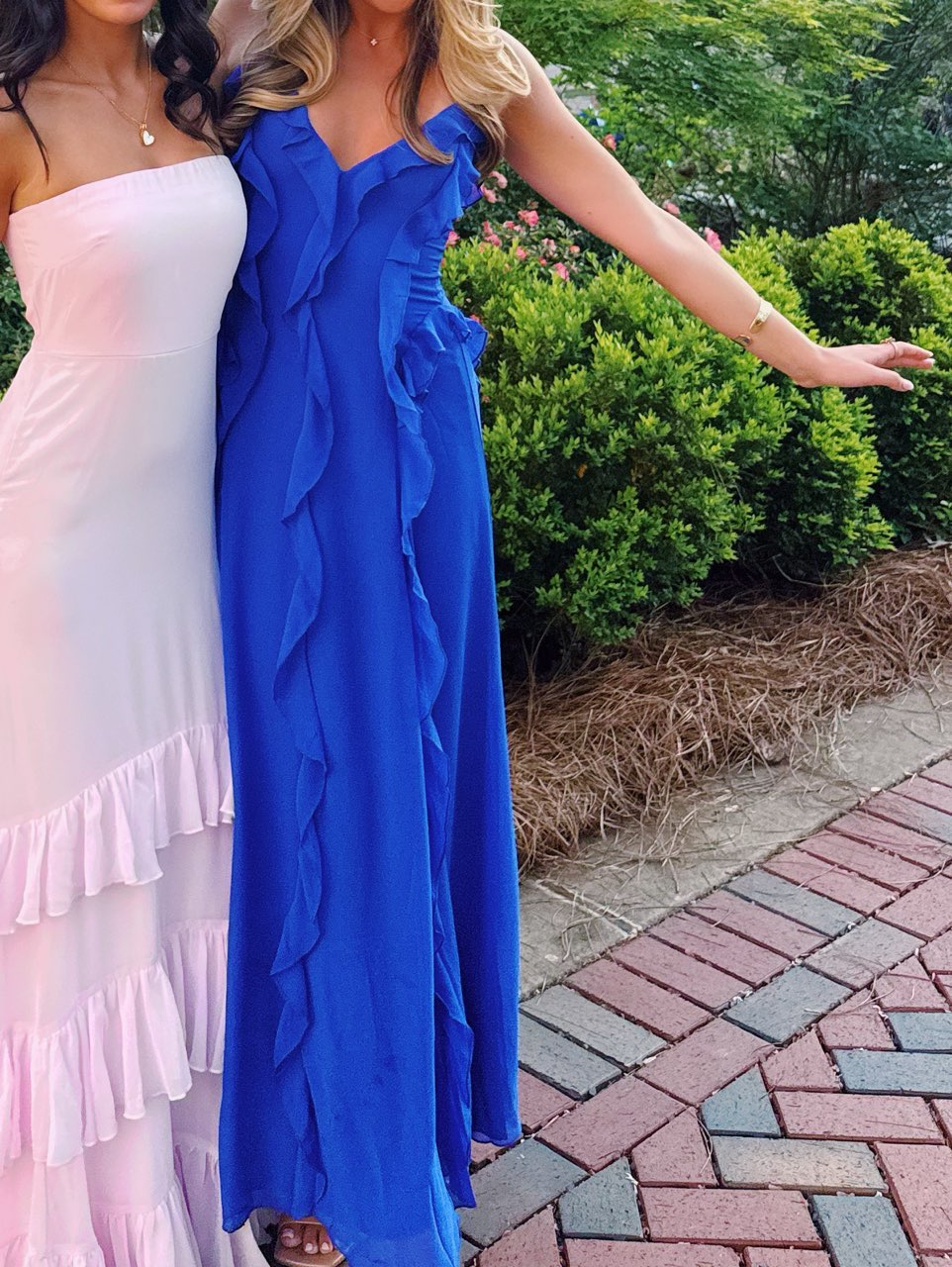 Veris ruffle chiffon maxi dress