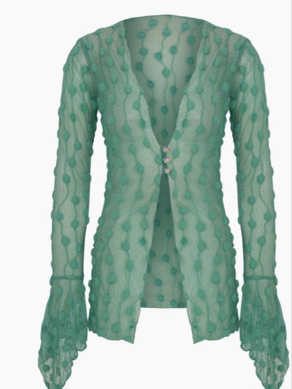 Sheer Polka Dot Top and Pants Set