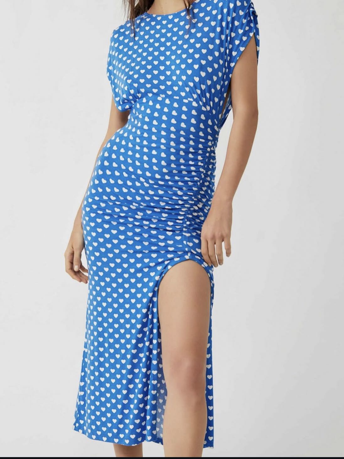Heart printed midi dress