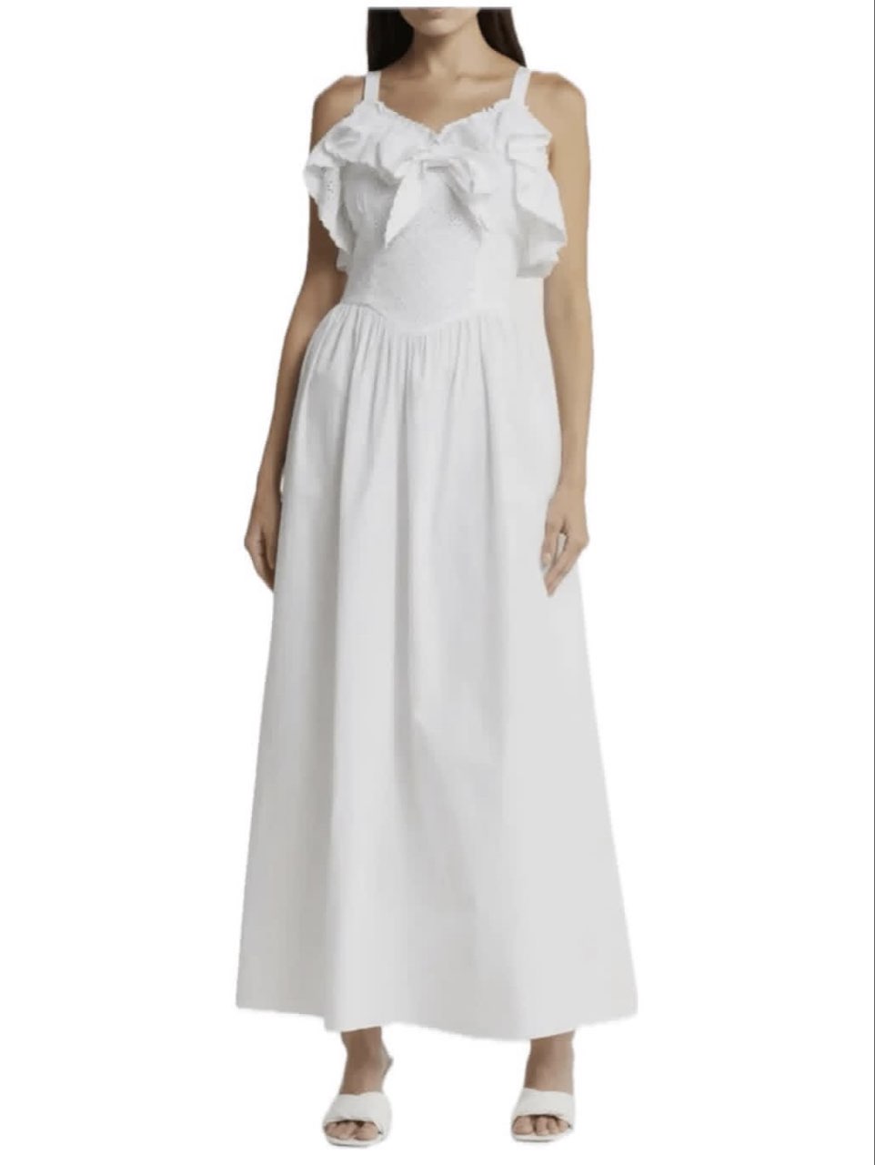 White Ruffle Maxi Dress