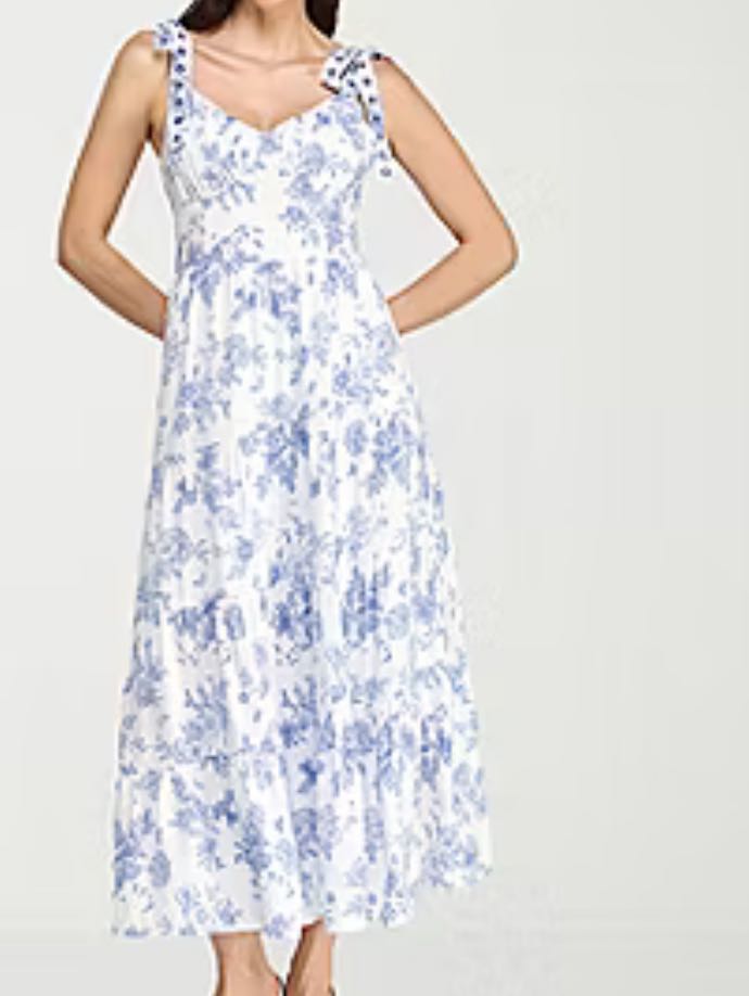 Blue floral maxi dress