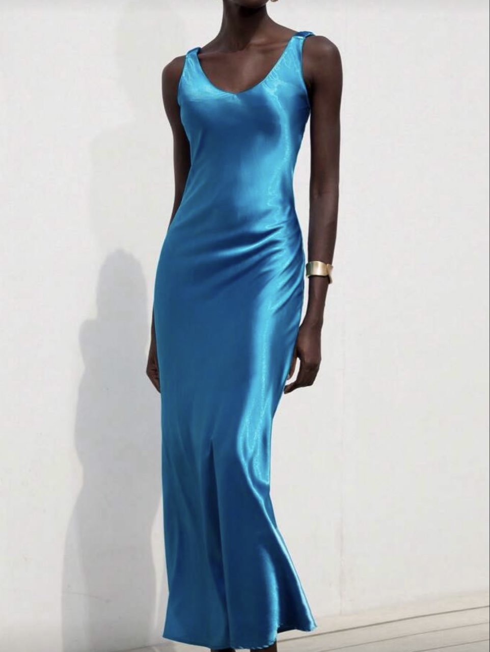 Satin Blue Maxi
