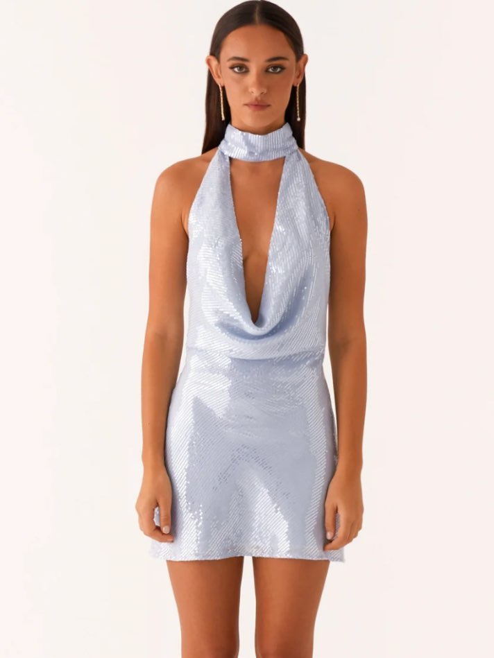 Blue Sparkly Mini Dress