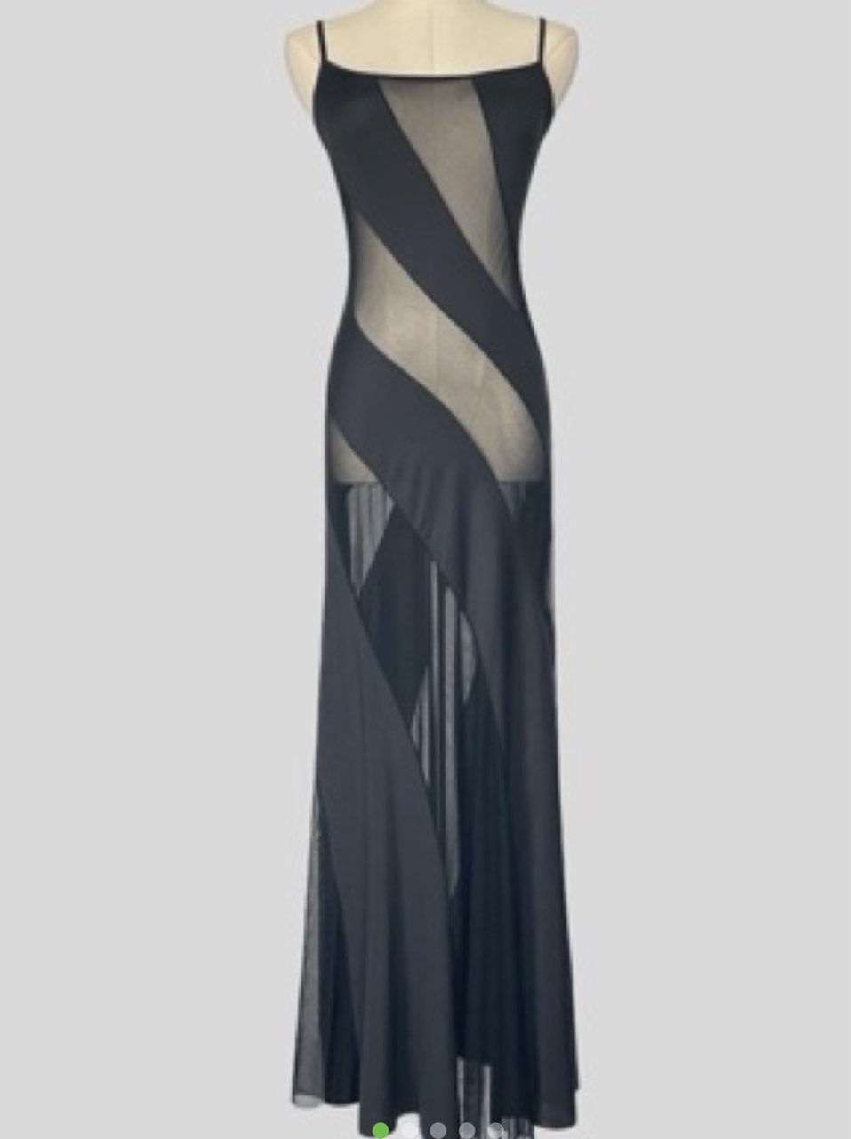 Vintage Black Mesh Maxi Dress