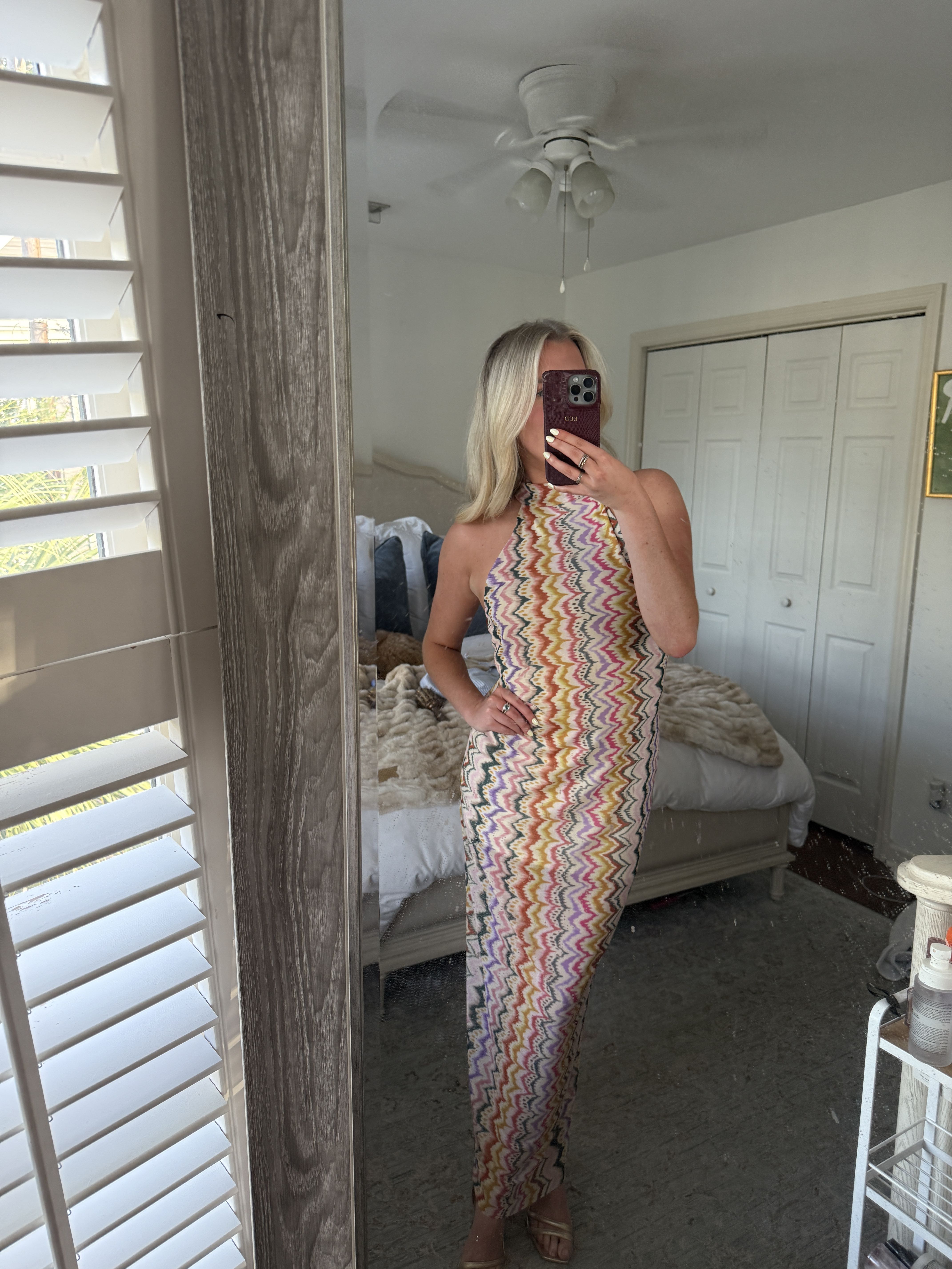 Multicolor Halter Maxi Dress