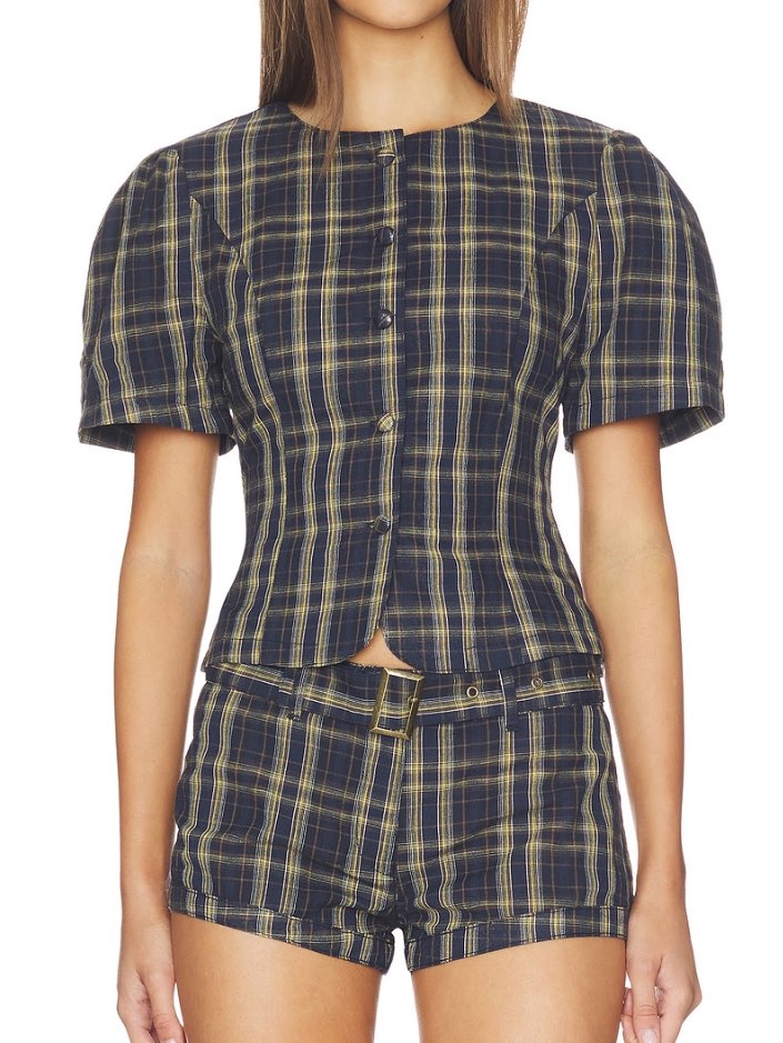 Navy Plaid Set
