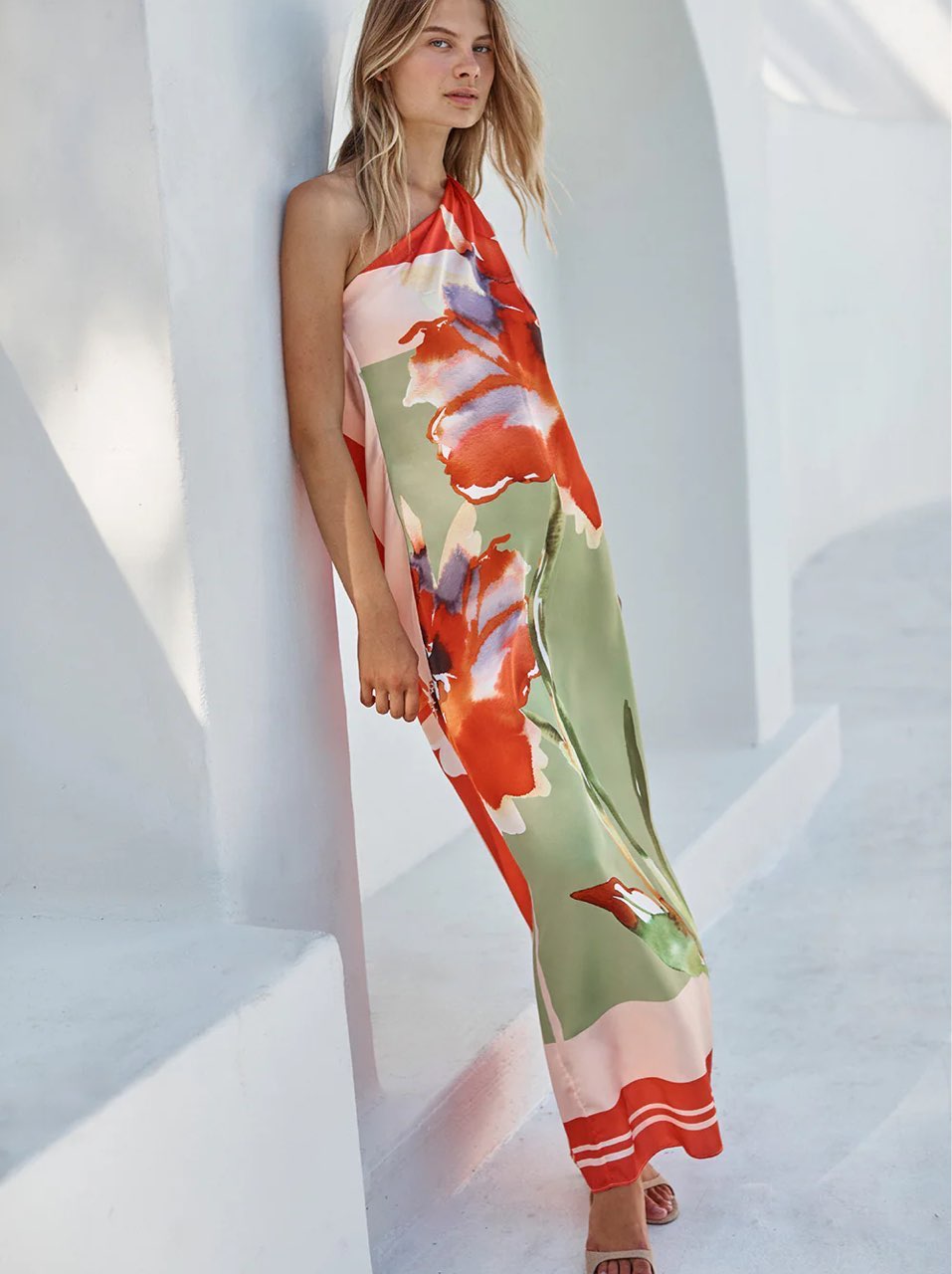 Misa Floral One-Shoulder Maxi Dress