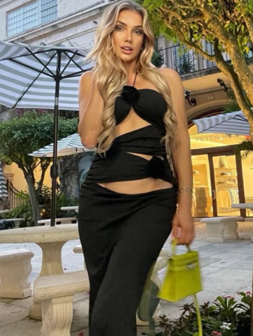 Black Cut-Out Halter Midi Dress
