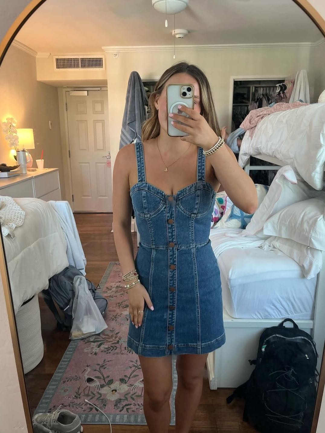 Denim mini dress
