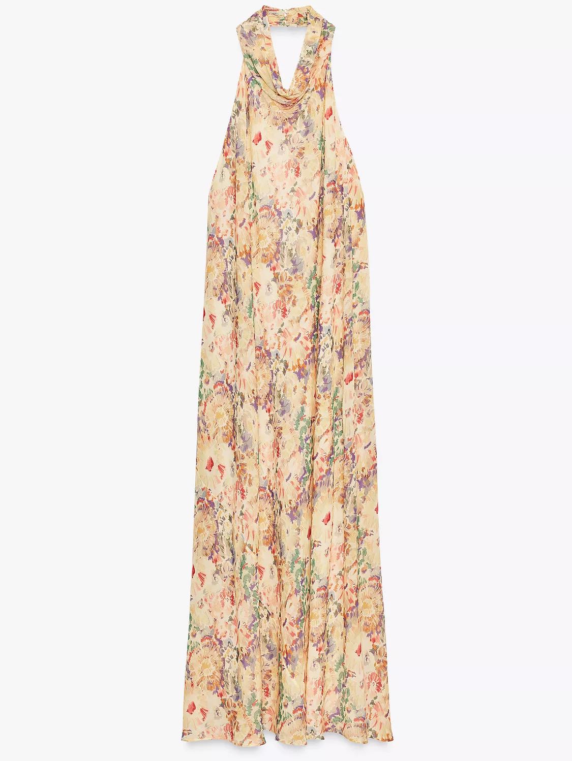 Printed halter maxi dress