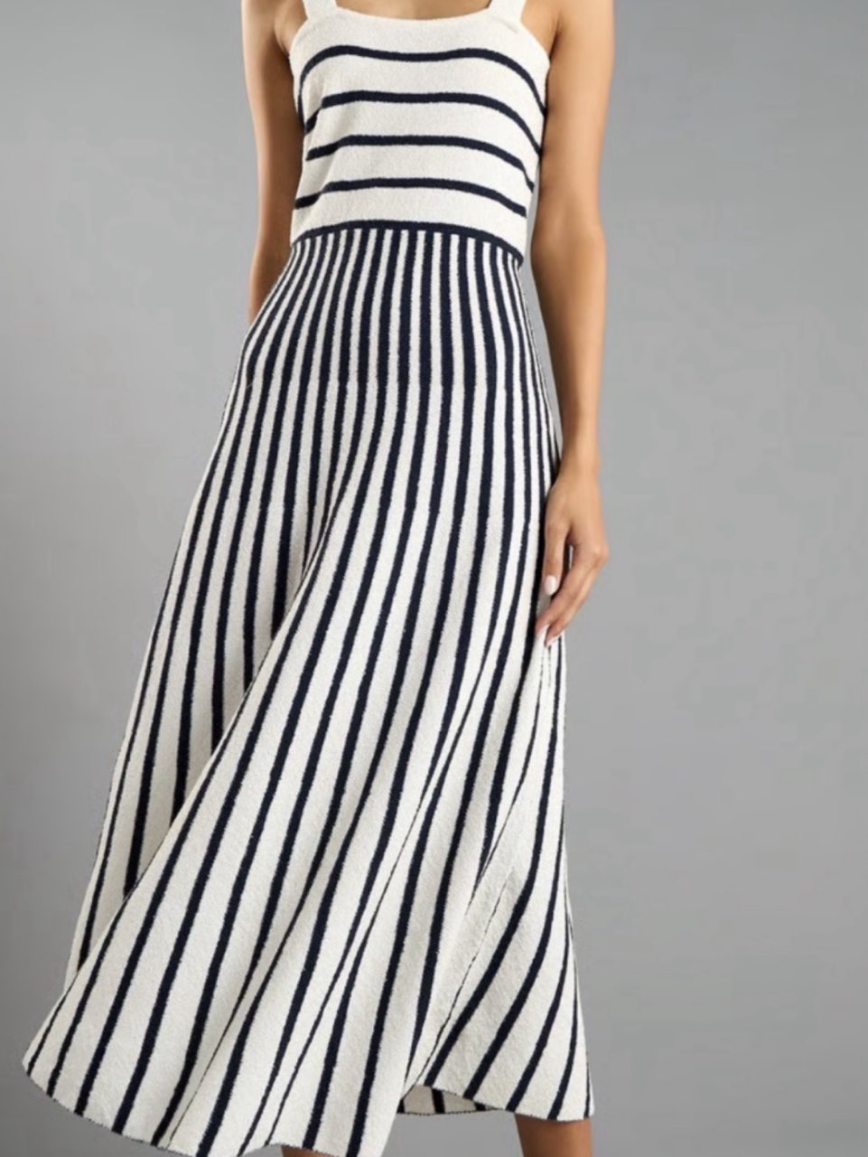 kate knit navy striped dress