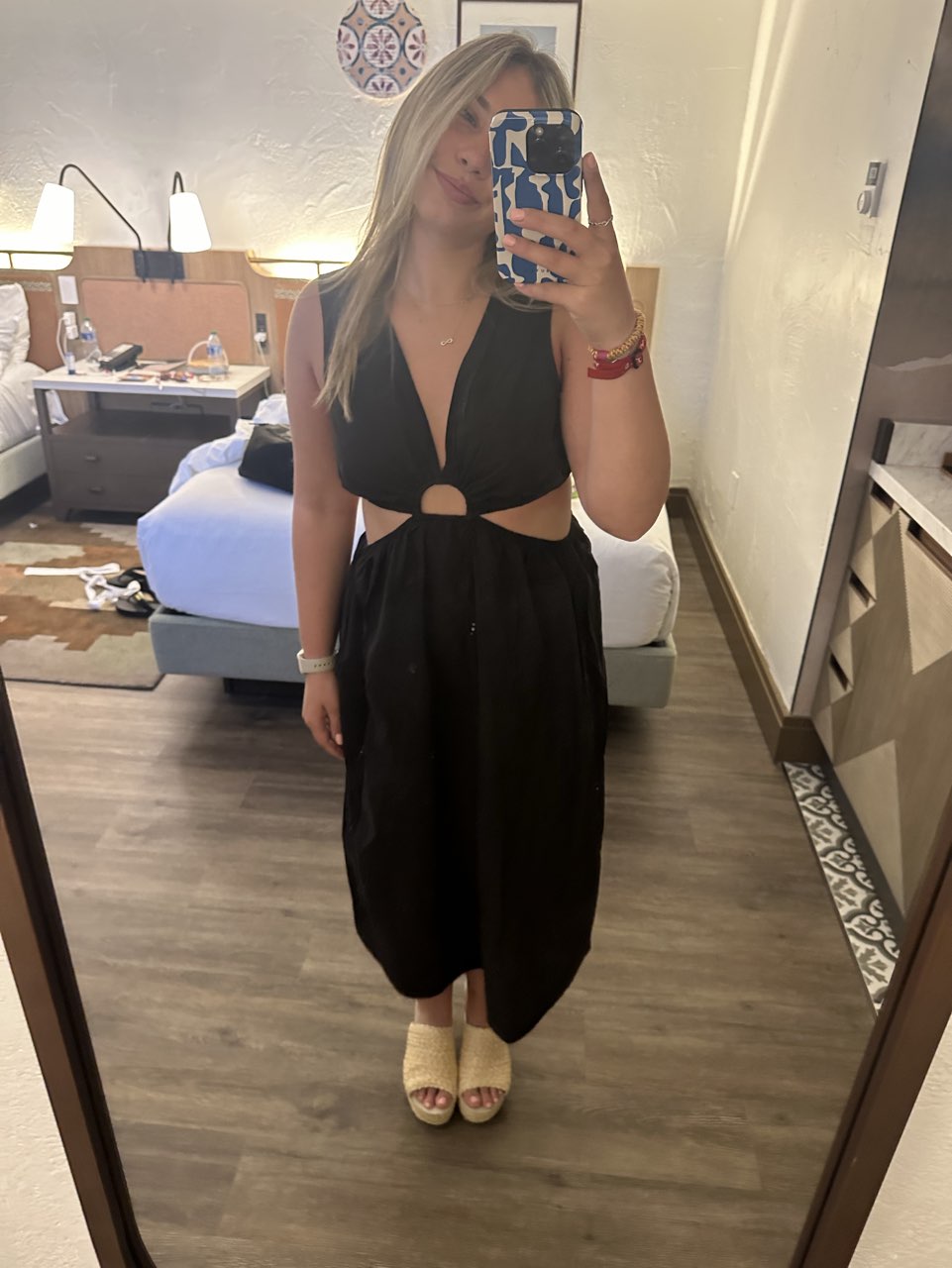 Black Cutout Midi Dress