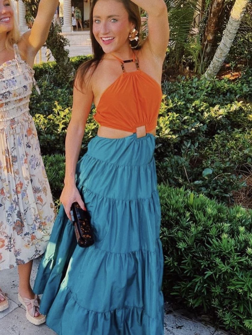 Staud Orange and blue maxi
