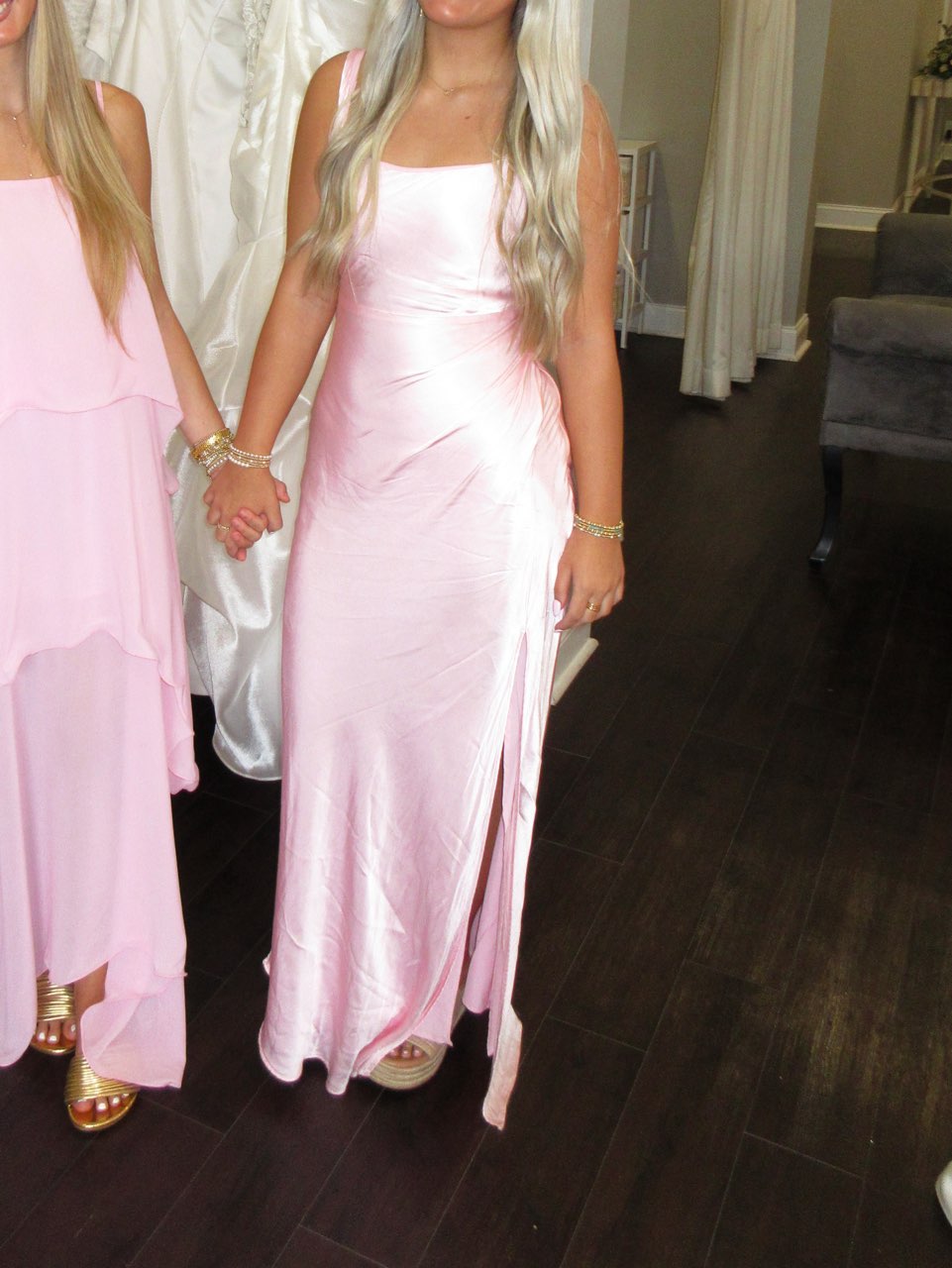 Lulus pink satin maxi