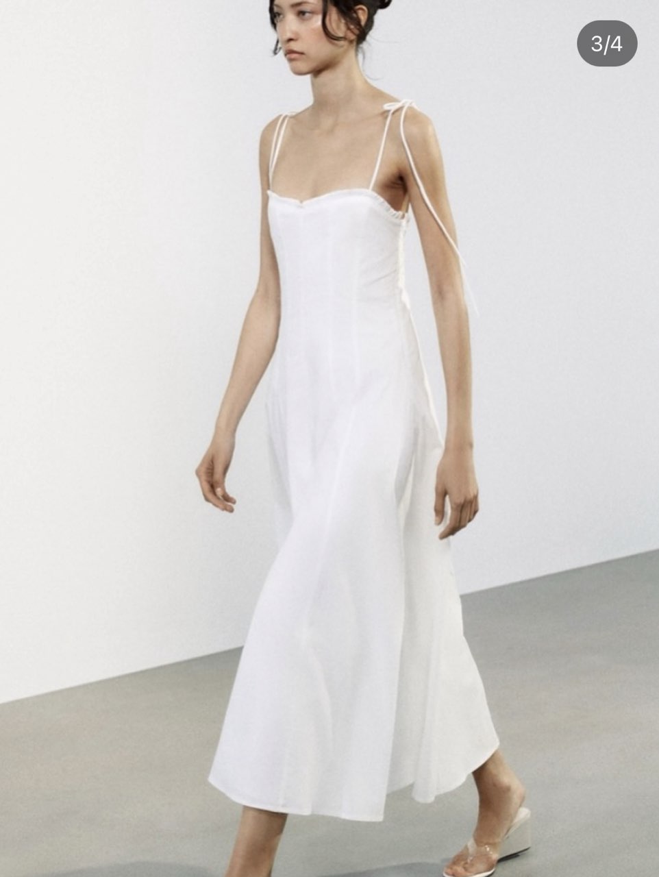 White Tie-Strap Midi Dress