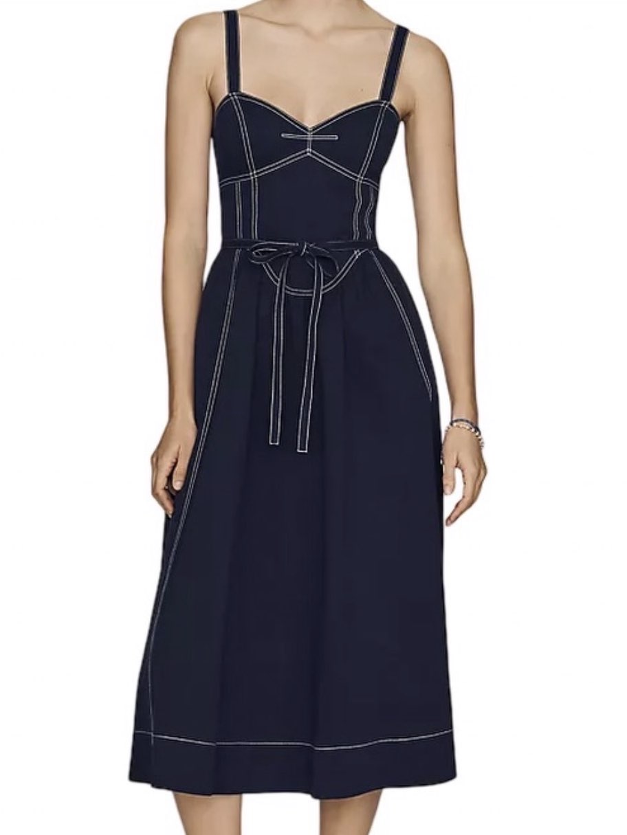 Mare Mare Cotton Seamed Midi Dress