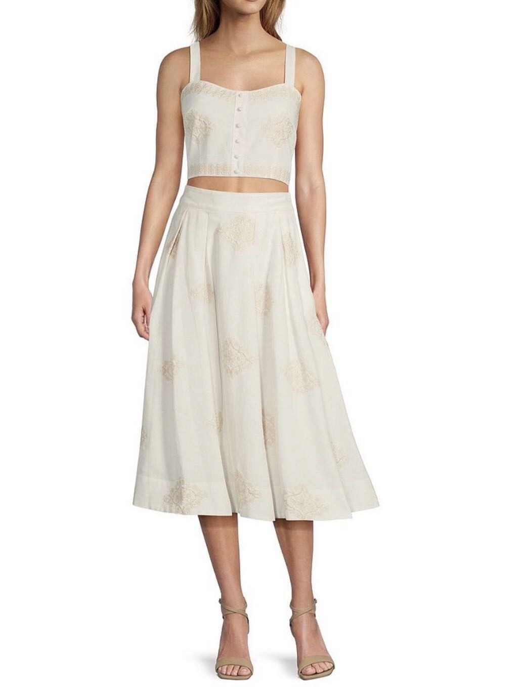 Embroidered Skirt and Top Set