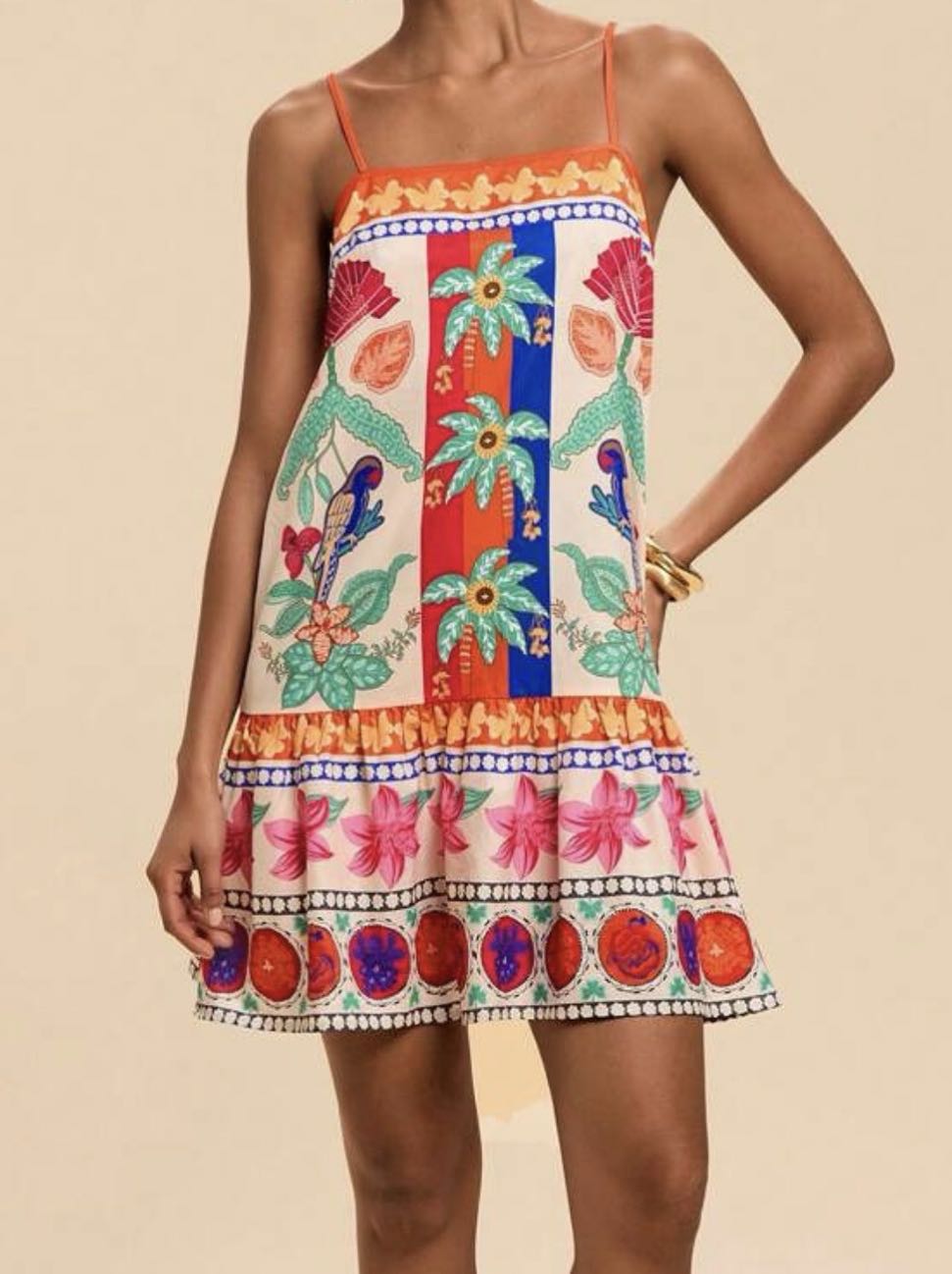 Tropical Print Mini Dress