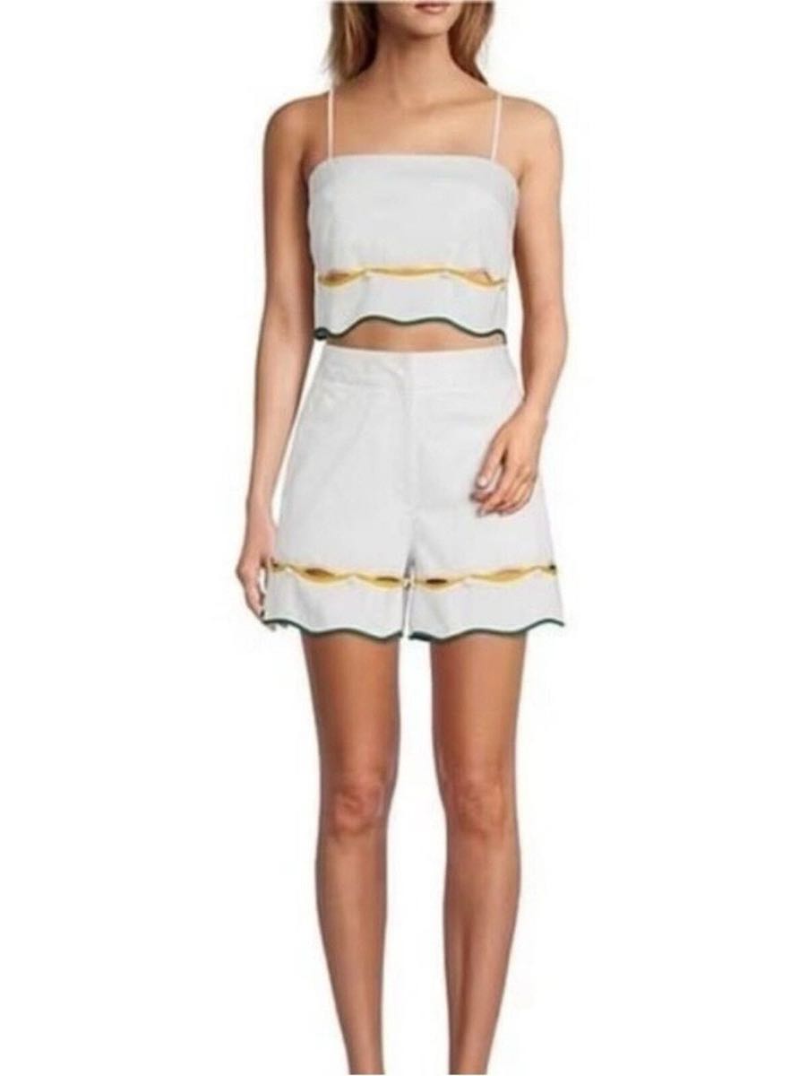 Antonio Melani x The Nat Note white sateen two-piece set