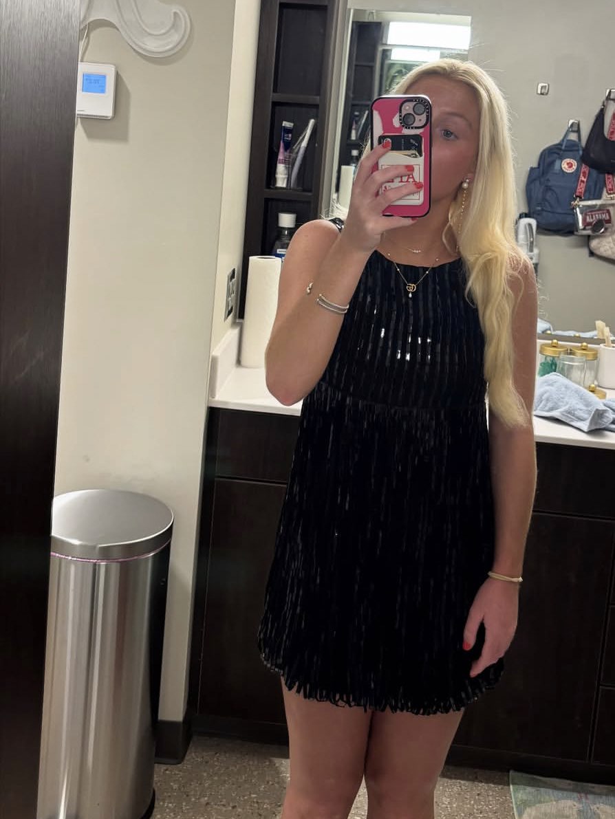 Black Crochet Mini Dress