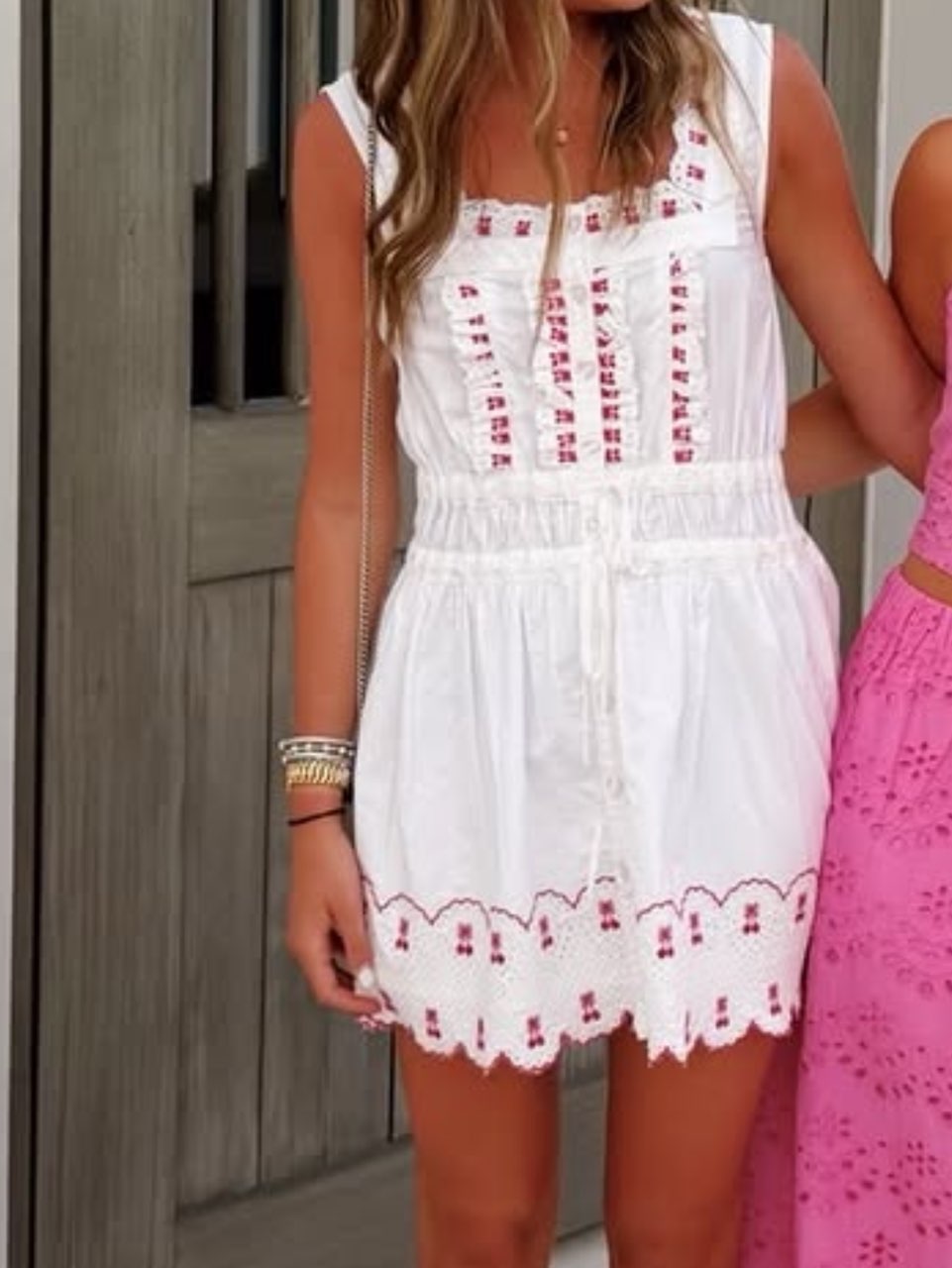 Amaya Embroidered Cherry Mini Dress