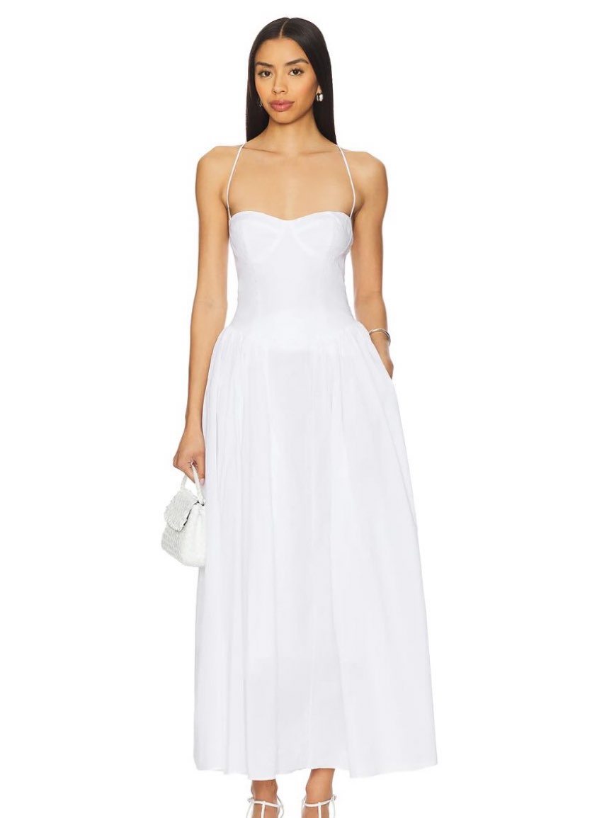 Bardot White Corset Maxi Dress