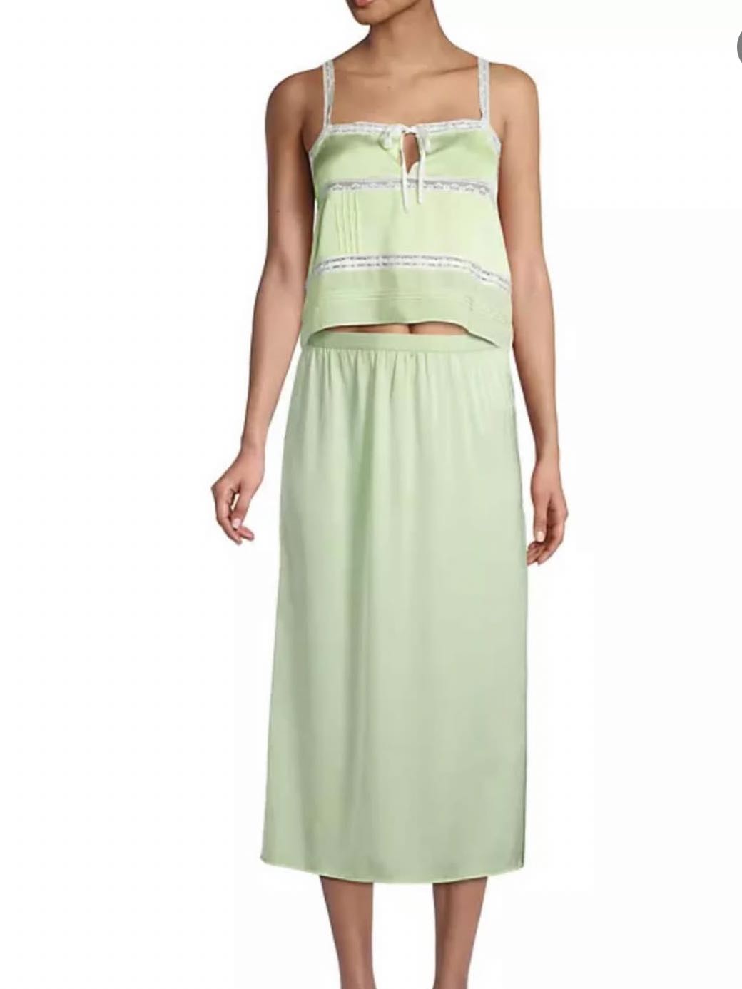 Abrielle Skirt and Sunny Charmeuse Lace Trimmed Top Set