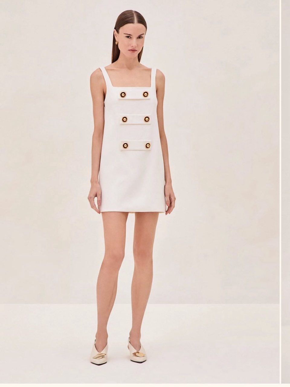 ALEXIS white mini dress