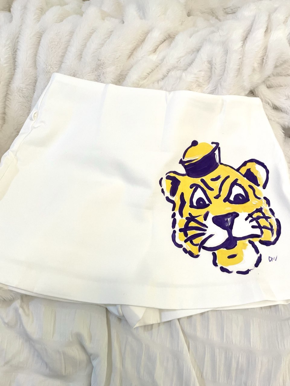 Hand painted LSU game day skirt