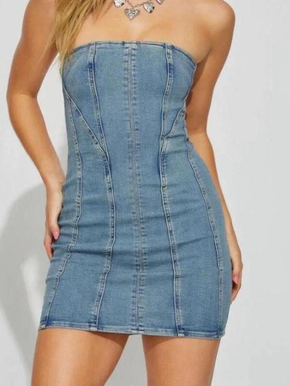 Denim Strapless Dress
