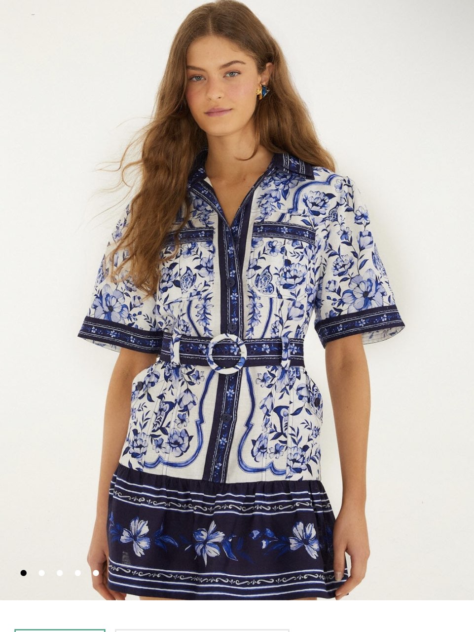 Off-White Porcelain Garden Mini Dress