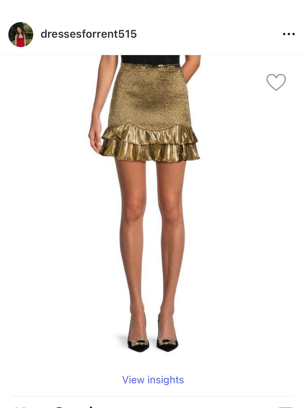 Gold LoveShackFancy Skirt