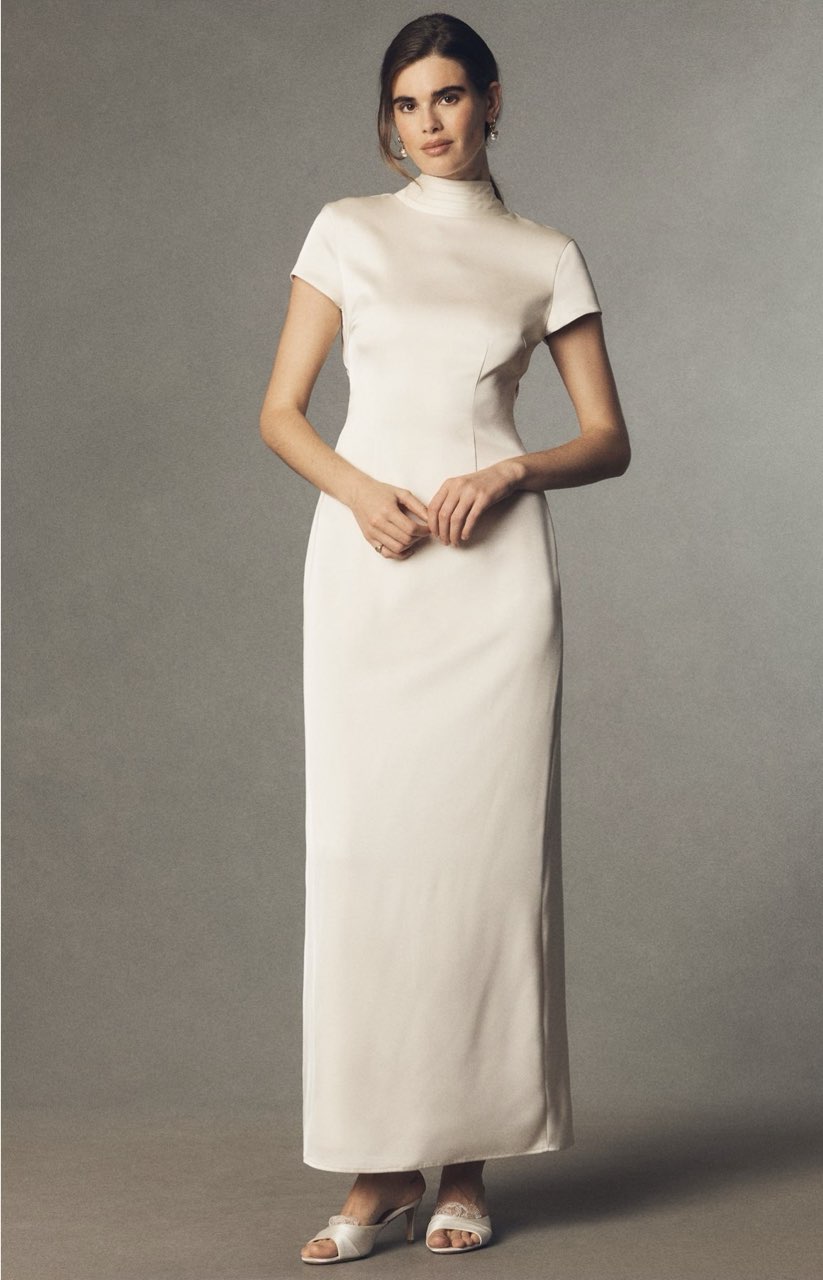 Ivory Mock Neck Maxi Dress