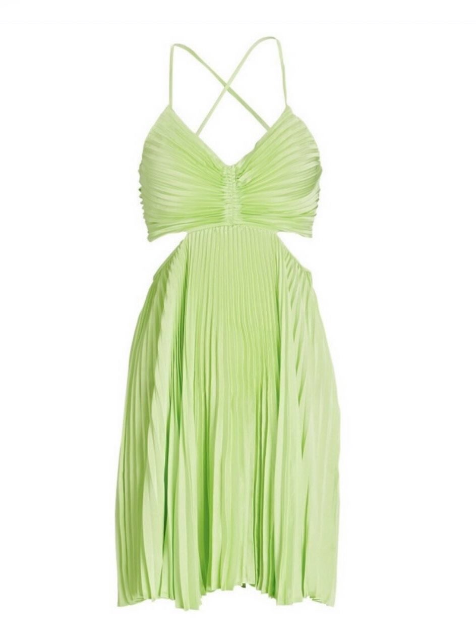 Ari Pleated Satin Mini