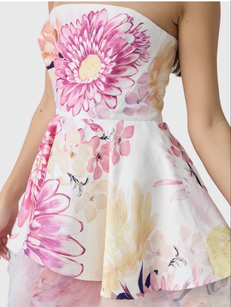 Floral Strapless Mini Dress