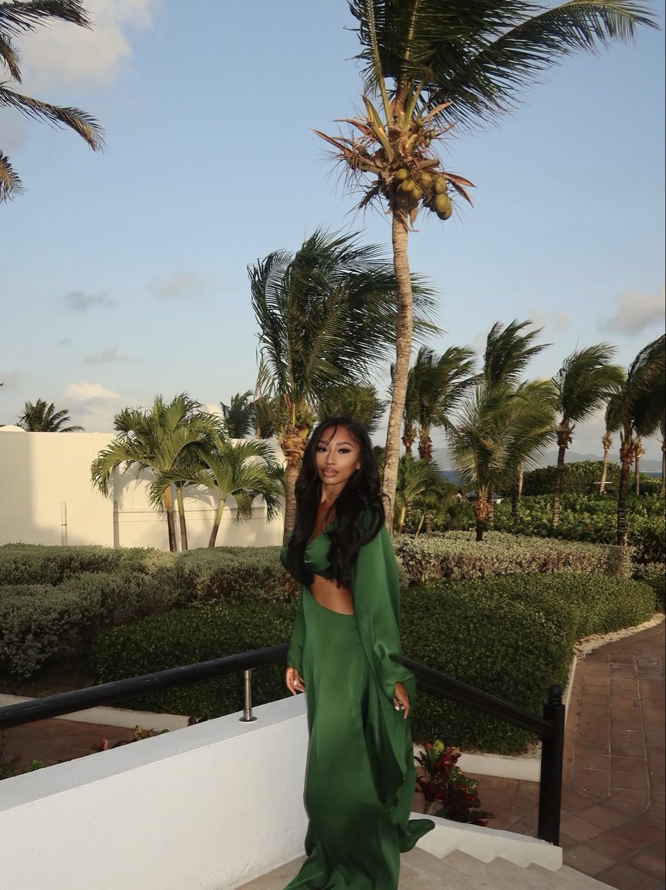 Emerald Green Cutout Maxi Dress
