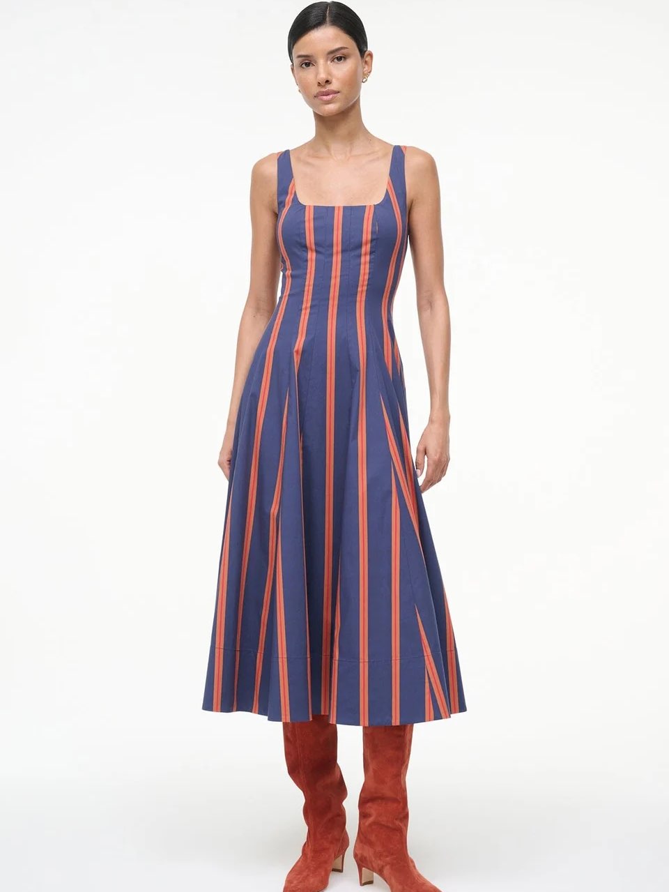 Staud wells dress in railroad stripe
