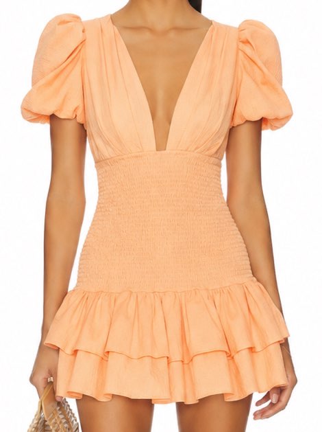 la devotee dress in peach