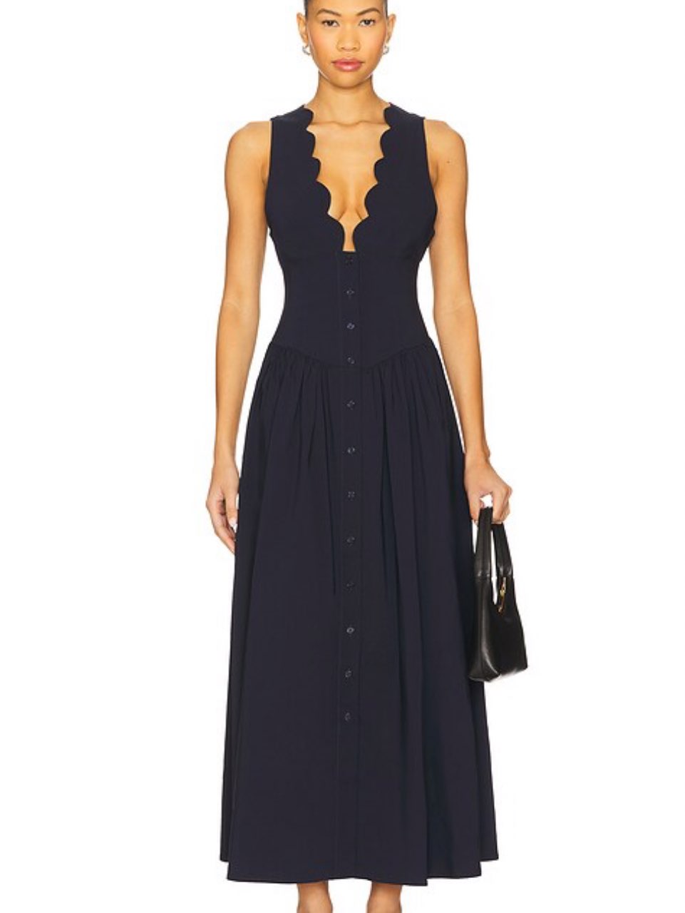 Navy midi dress